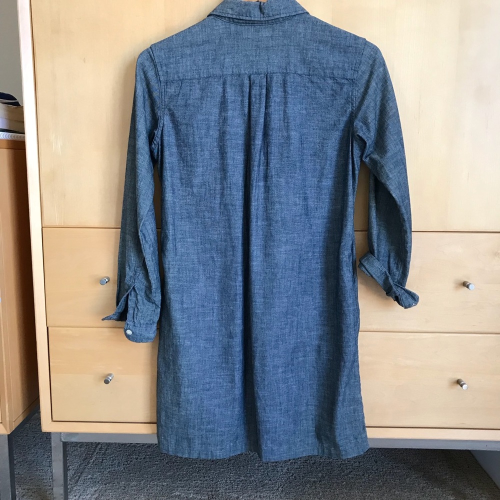 Chambray Denim Shirtdress w Pockets Small - Picture 5 of 5
